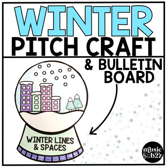 Winter Craft for Music - January Bulletin Board & Craft - Treble Clef Craft