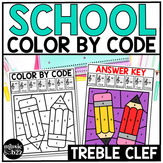 Back to School Music Coloring Pages Color by Note Music Worksheets Treble Clef