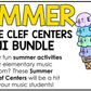 Summer Music Centers BUNDLE Summer Treble Clef Worksheets Music Games Sub Plans