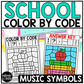 Back to School Music Coloring Color by Note Music Worksheets Music Symbols