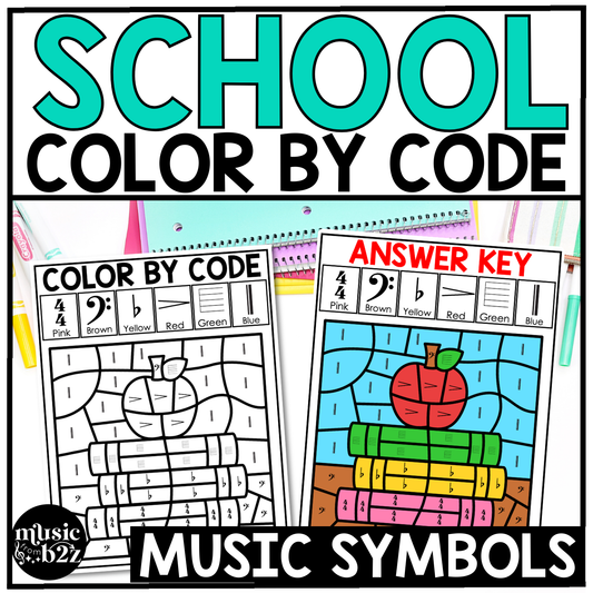 Back to School Music Coloring Color by Note Music Worksheets Music Symbols