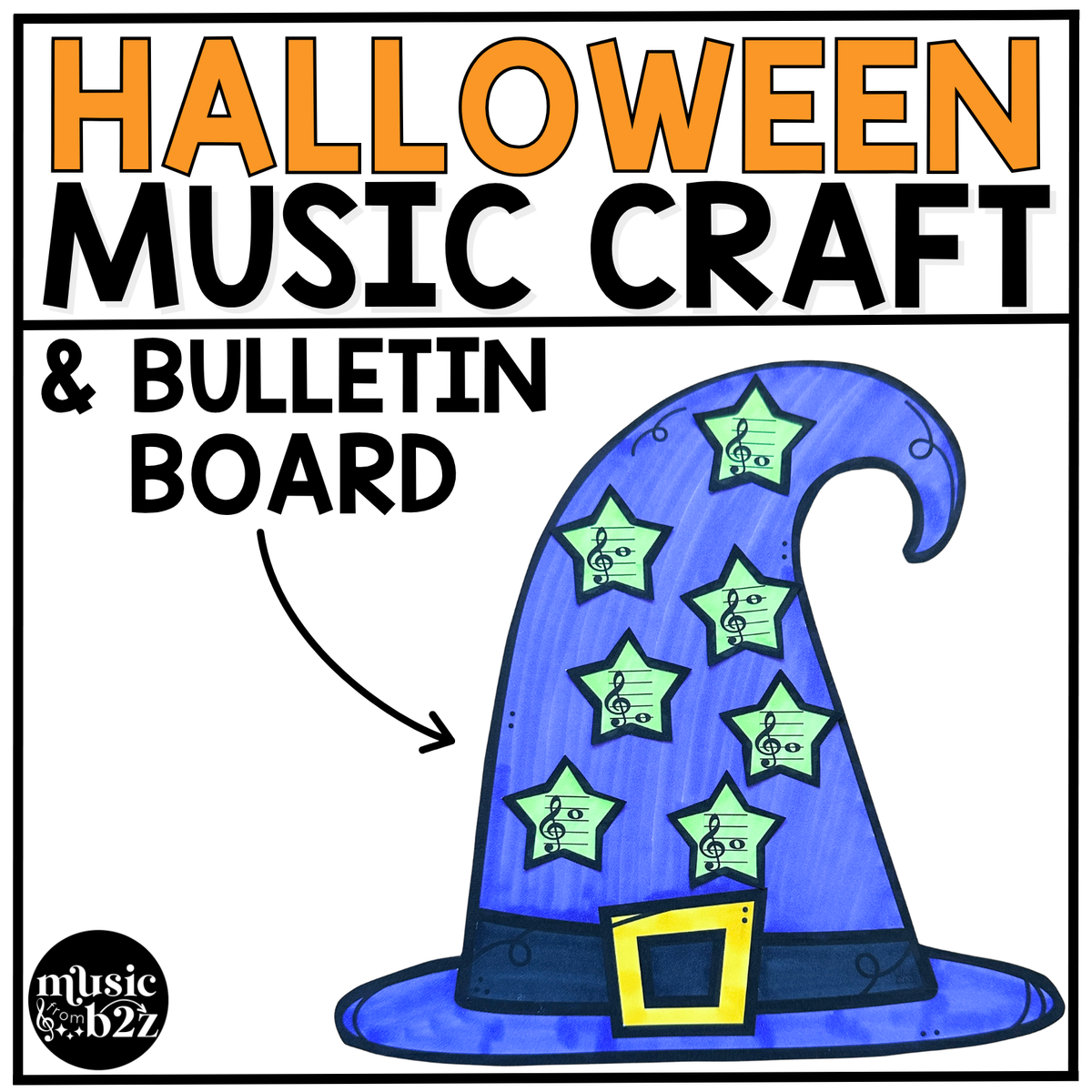Halloween Music Craft Music Bulletin Board Elementary Music Treble Clef Sub Plan