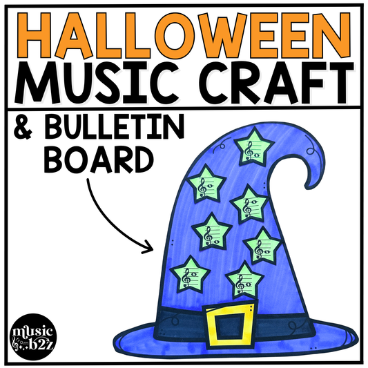 Halloween Music Craft Music Bulletin Board Elementary Music Treble Clef Sub Plan