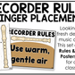Neutral Recorder Fingering Charts & Rules Posters Music Classroom Decor