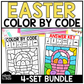 Easter Music Coloring Page BUNDLE Color by Note Spring Music Worksheets