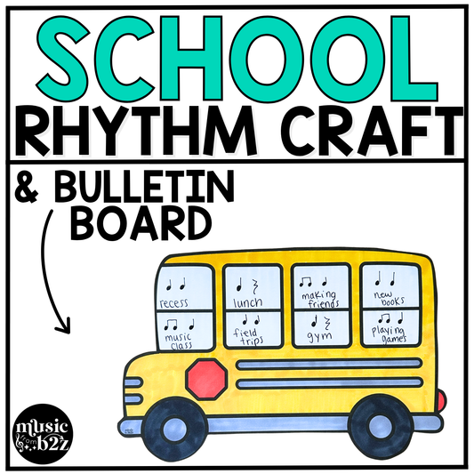 Back to School Music Craft Music Bulletin Board Elementary Music Rhythm Lesson