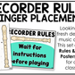 Bright Recorder Fingering Charts & Rules Posters Music Classroom Decor