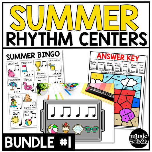 Summer Music Centers BUNDLE Rhythm Worksheets Summer Music Games