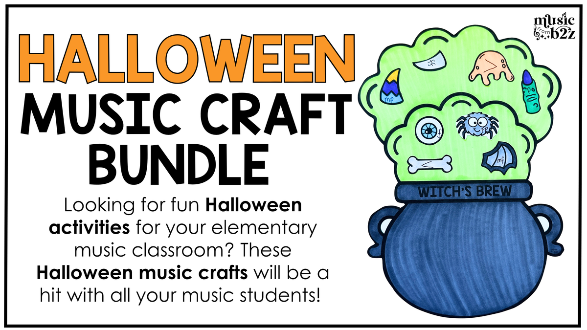 Halloween Music Craft BUNDLE Halloween Music Bulletin Board Rhythm Treble Clef