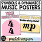 Pastel Music Symbols & Dynamics Posters Elementary Music Classroom Decor