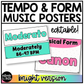 Bright Music Tempo & Form Posters Elementary Music Classroom Decor Editable