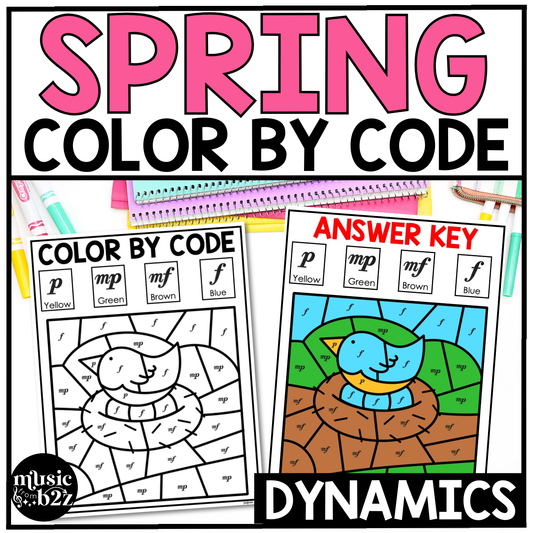 Spring Music Coloring Pages Color by Note Spring Music Worksheets Dynamics