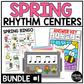 Spring Music Centers BUNDLE Rhythm Worksheets Spring Music Games