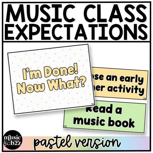 Pastel Music Rules & Expectations Posters Elementary Music Classroom Decor