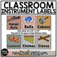 Neutral Classroom Instrument Labels Elementary Music Classroom Decor Editable