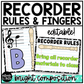 Bright Composition Recorder Fingering Charts & Rules Posters Music Classroom Decor