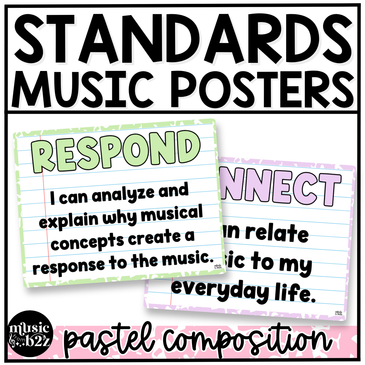 Pastel Composition National Music Standards Posters Elementary Music Classroom Decor