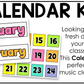 Bright Calendar Kit Editable Elementary Music Classroom Decor Calendar Pieces