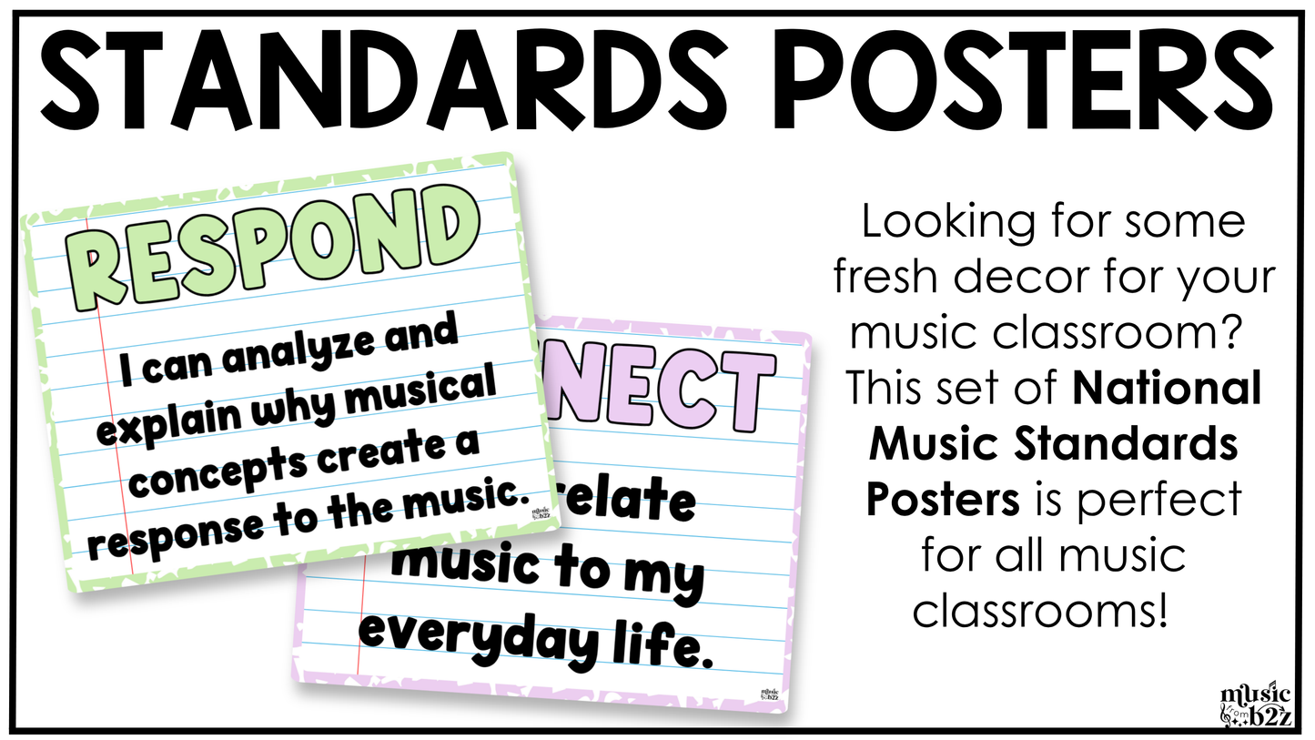 Pastel Composition National Music Standards Posters Elementary Music Classroom Decor