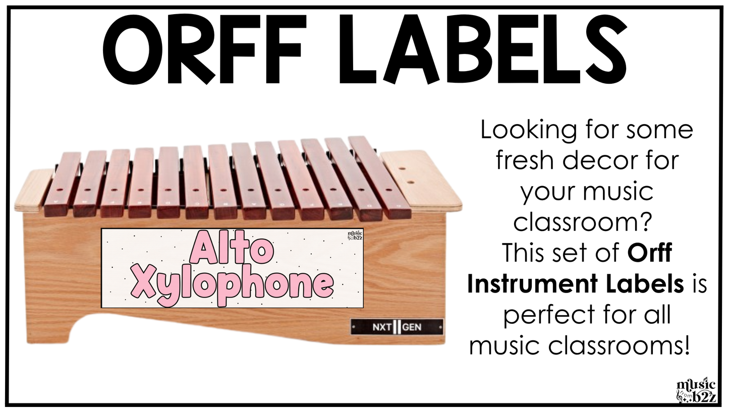 Pastel Orff Instrument Labels Elementary Music Classroom Decor Music Posters