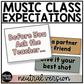 Neutral Music Rules & Expectations Posters Elementary Music Classroom Decor