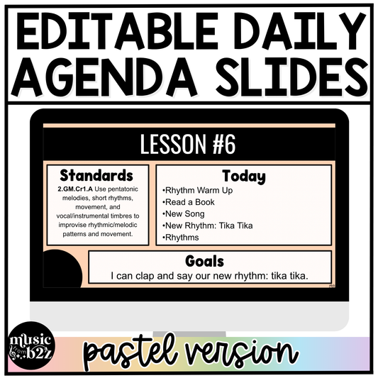 Pastel Daily Agenda Slides Google Slides Elementary Music Lesson Plan Template