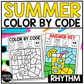 Summer Music Coloring Pages Rhythm Worksheets Summer Music Color by Note