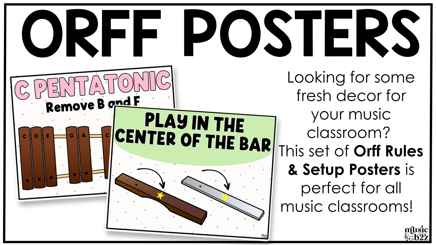 Pastel Orff Instrument Rules & Setups Posters Elementary Music Classroom Decor