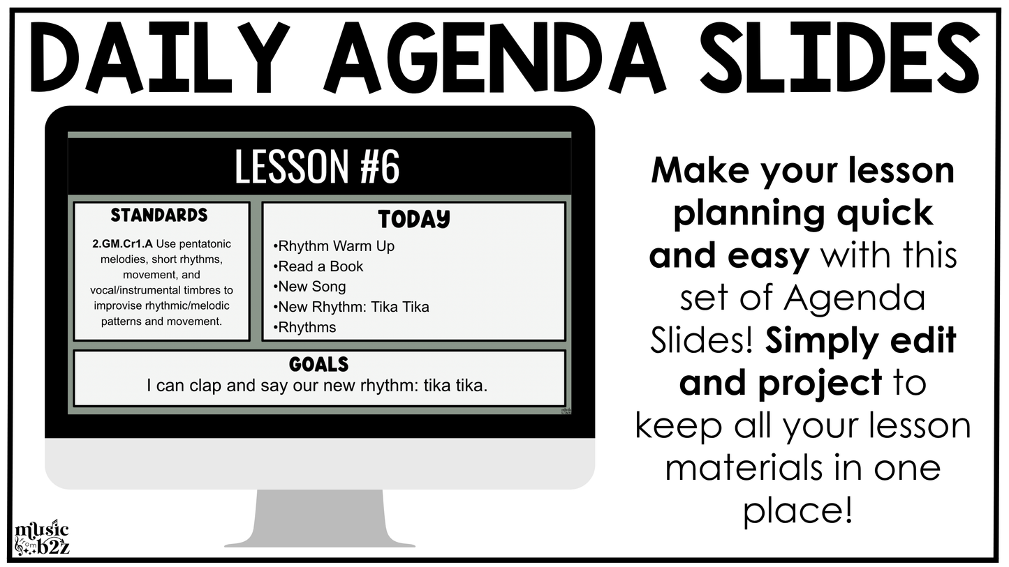Neutral Daily Agenda Slides Google Slides Elementary Music Lesson Plan Template