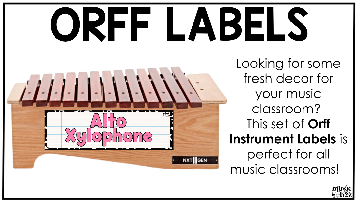 Bright Composition Orff Instrument Labels Elementary Music Classroom Decor Music Posters