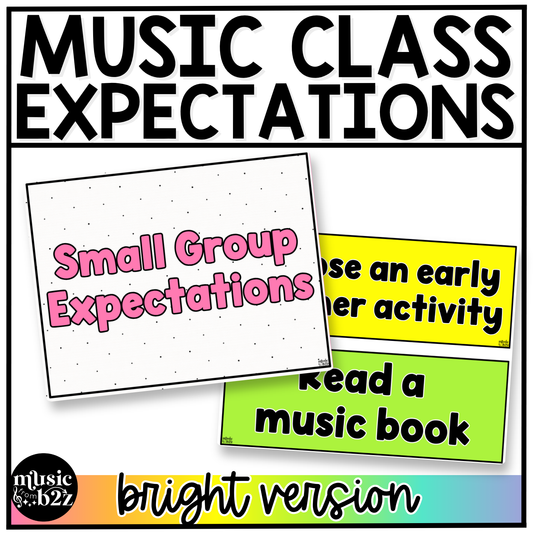 Bright Music Rules & Expectations Posters Elementary Music Classroom Decor