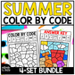 Summer Music Coloring Page BUNDLE Color by Note Summer Music Worksheets