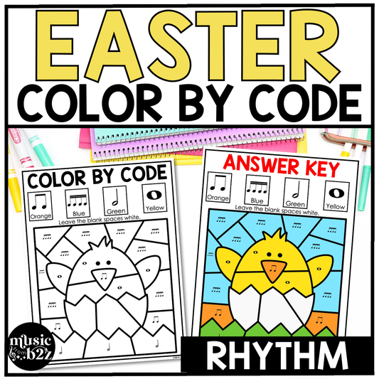 Easter Music Coloring Pages Rhythm Worksheets Spring Music Color by Note