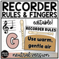 Neutral Recorder Fingering Charts & Rules Posters Music Classroom Decor