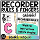 Bright Recorder Fingering Charts & Rules Posters Music Classroom Decor