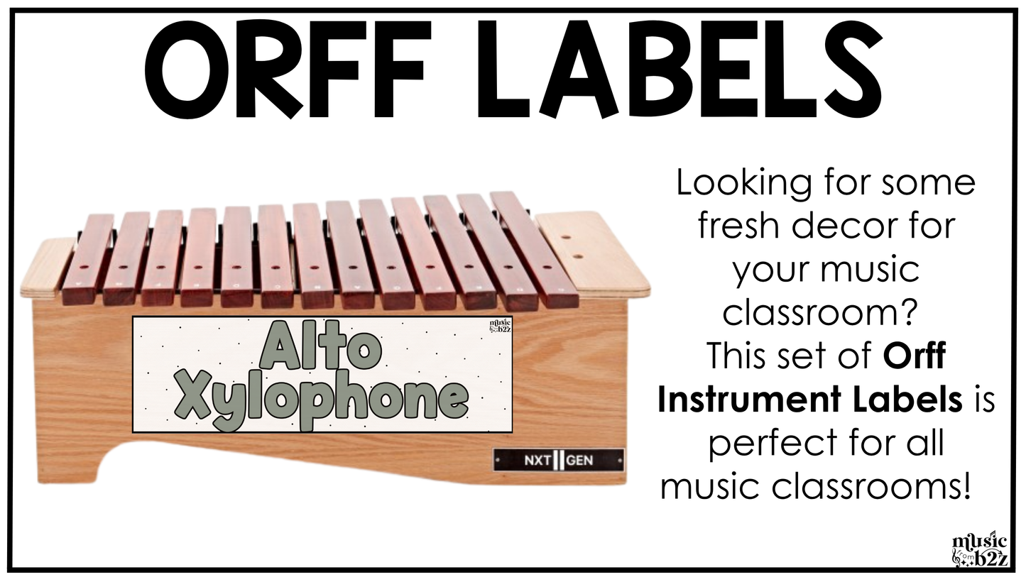 Neutral Orff Instrument Labels Elementary Music Classroom Decor Music Posters