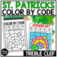 St. Patricks Day Music Coloring Pages Color by Note Music Worksheets Treble Clef