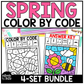 Spring Music Coloring Page BUNDLE Color by Note Spring Music Worksheets