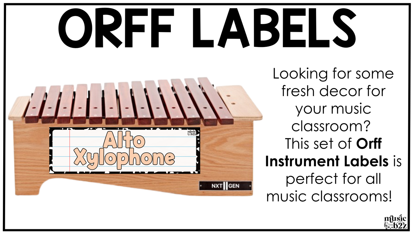 Pastel Composition Orff Instrument Labels Elementary Music Classroom Decor Music Posters
