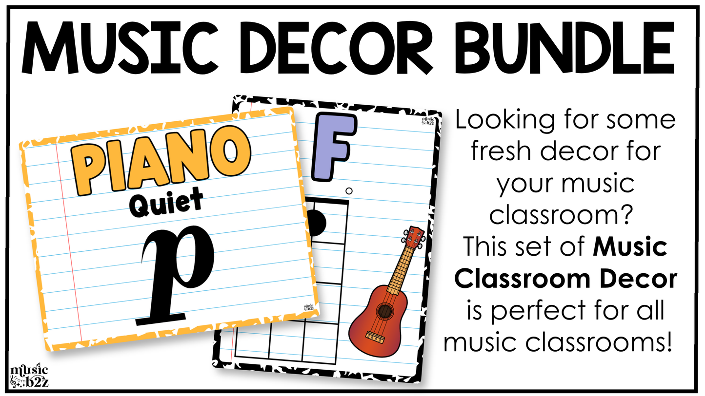 Bright Composition Music Classroom Decor BUNDLE Music Posters Bulletin Board