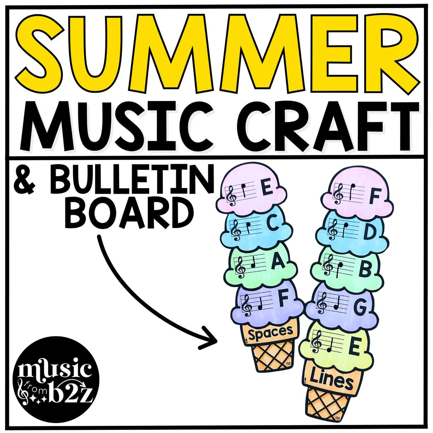 Summer Music Craft Music Bulletin Board Summer Music Sub Plans Treble Clef