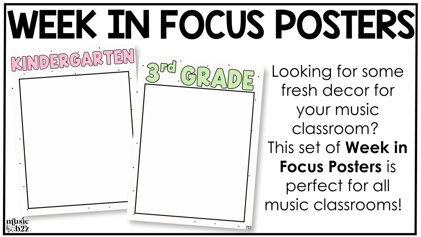 Pastel Week in Focus Wall I Can Posters Elementary Music Classroom Decor