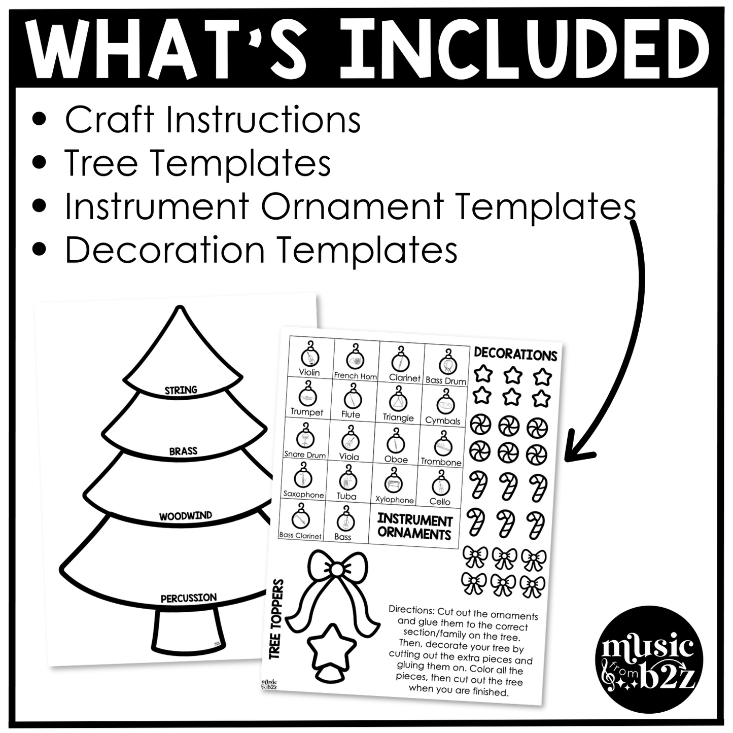 Christmas Music Craft Instrument Families Music Centers Music Sub Plans