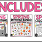 Spring Music Centers BUNDLE Rhythm Worksheets Spring Music Games