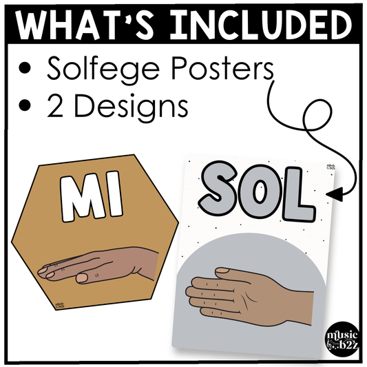 Neutral Solfege Hand Signs Posters Curwen Elementary Music Classroom Decor
