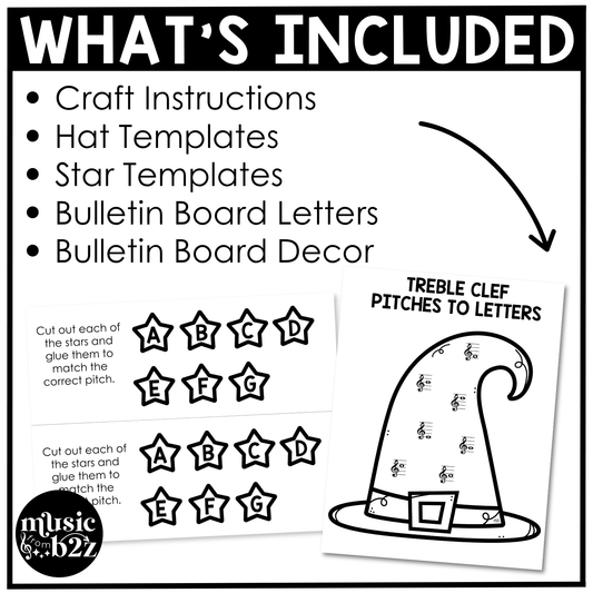 Halloween Music Craft Music Bulletin Board Elementary Music Treble Clef Sub Plan