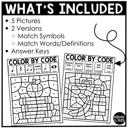 Back to School Music Coloring Pages Rhythm Worksheets Music Color by Note