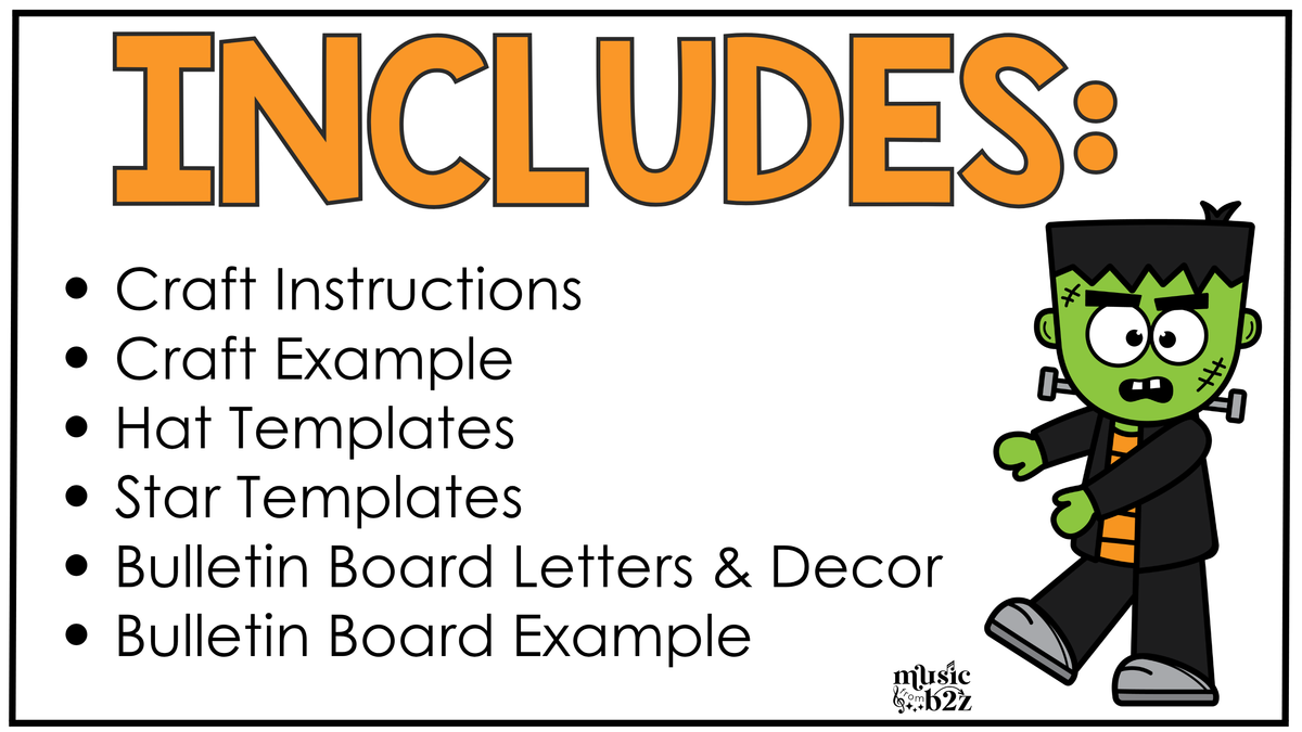 Halloween Music Craft Music Bulletin Board Elementary Music Treble Clef Sub Plan
