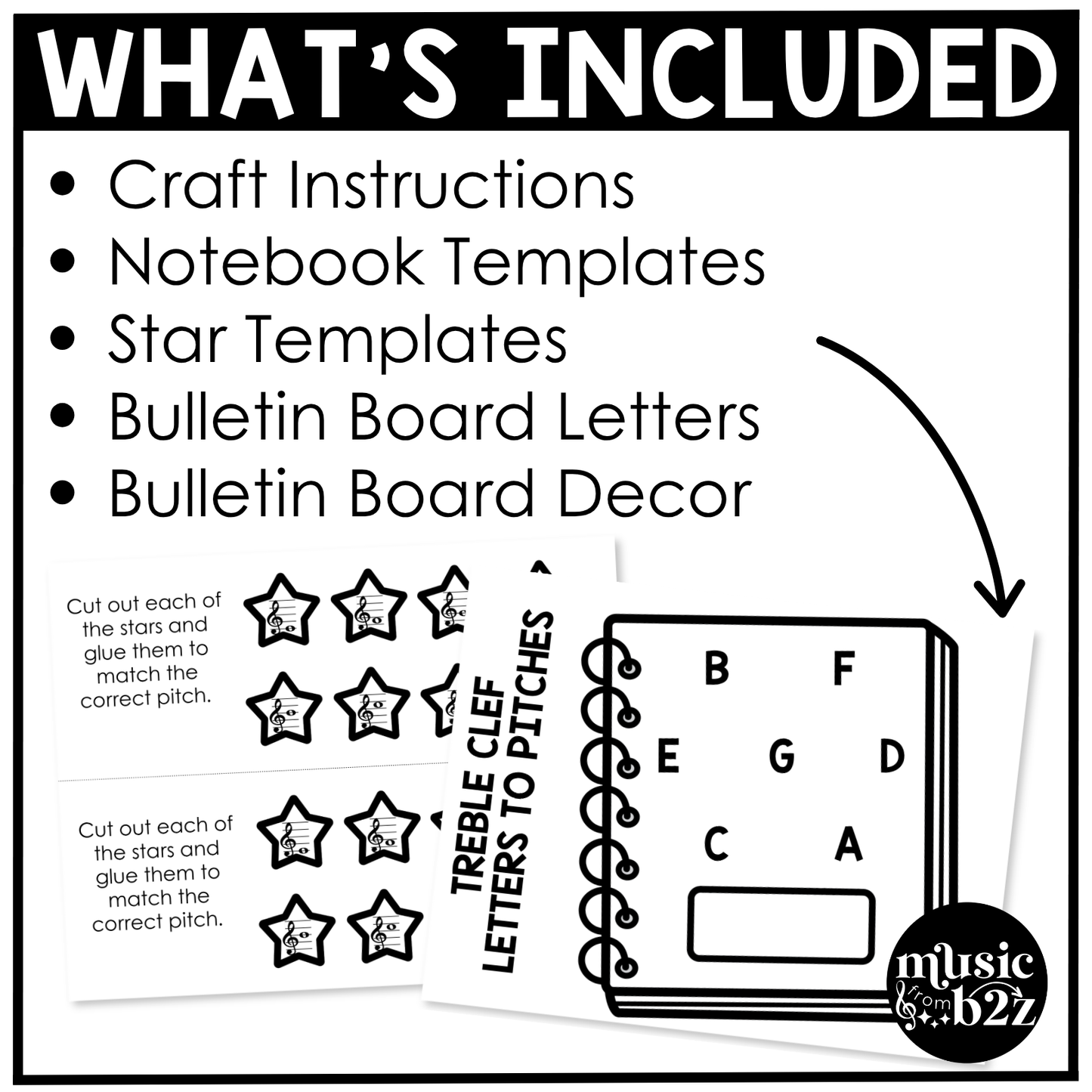 Back to School Music Craft Music Bulletin Board Elementary Music Treble Clef