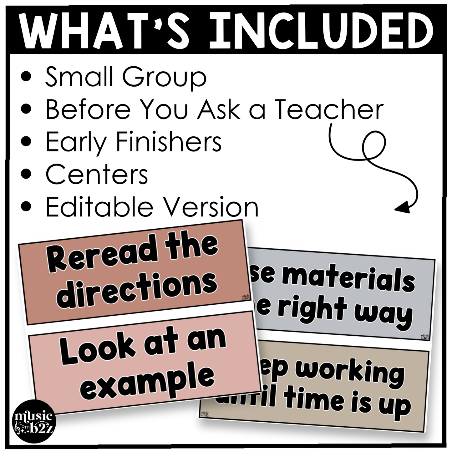 Neutral Music Rules & Expectations Posters Elementary Music Classroom Decor